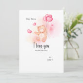 Carte d'ours en peluche de Valentine (Debout devant)