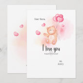 Carte d'ours en peluche de Valentine (Devant / Derrière)