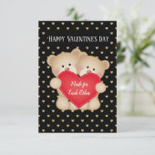 Carte d'ours en peluche faits l'un pour l'autre (Debout devant)