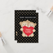 Carte d'ours en peluche faits l'un pour l'autre (Devant/Arrière en situation)