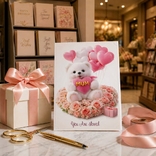 Carte d'ours en peluche pour la fête des mères «