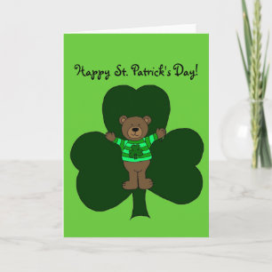 Carte d'ours et de shamrock du jour de St Patrick