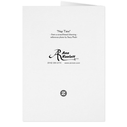 Carte d'ours "Nap Time" (Dos)