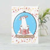 Carte d'ours polaire de Noël du Globe des neiges (Debout devant)