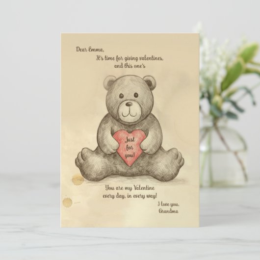 Carte d'ours Sketchy Teddy (Debout devant)
