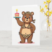 Carte d'ours tacheté joyeux (Fleur jaune)