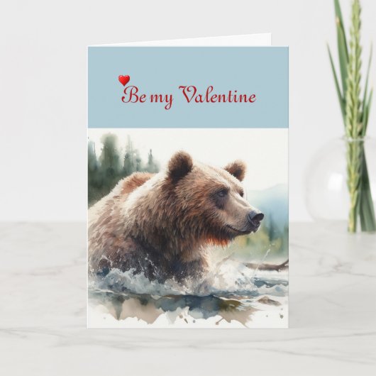 Carte d'ours Valentine Sweetheart Grizzly (Devant)