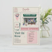 Carte d'ouverture élégante de boutique de fleurs b (Debout devant)