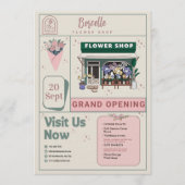 Carte d'ouverture élégante de boutique de fleurs b (Devant)