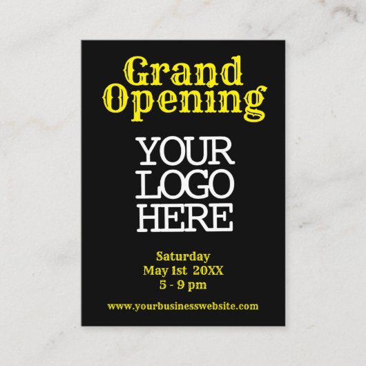 Carte d'ouverture Grand Jaune Noir (Devant)