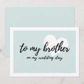 Carte Doux "à mon frère le jour de mon mariage" (Devant / Derrière)