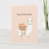 Carte Doux Anniversaire Lama Peche (Devant)