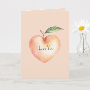 Carte Doux comme un amour de coeur de pêche
