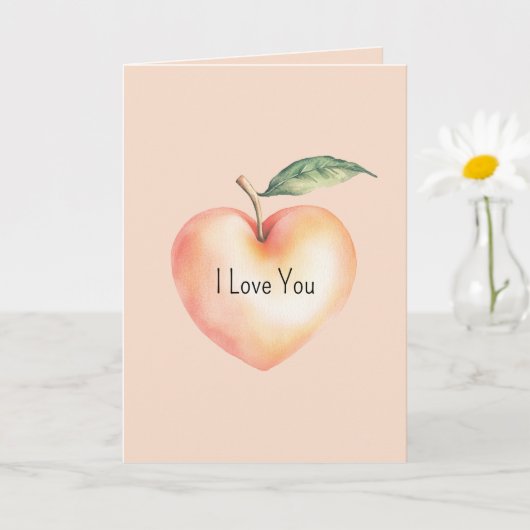 Carte Doux comme un amour de coeur de pêche (Petite plante)