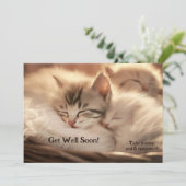 Carte Doux Cute Kitten Amis Se Bien Bientôt (Debout devant)