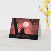 Carte Doux et joyeux chien d'amour pour les chiots (Fleur jaune)