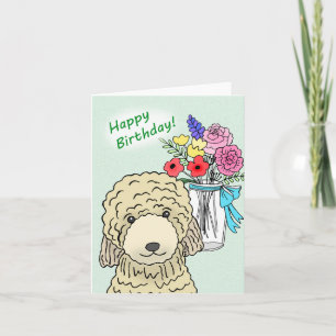 Carte Doux Golden Doodle Standard Poodle Dog Anniversair
