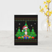 Carte Doux moche arbre de Noël Santa Hat Whippet Chien (Fleur jaune)