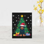 Carte Doux moche sapin de Noël éclaire Labradoodle chien (Fleur jaune)