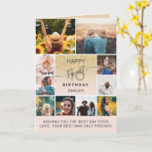 Carte Doux moderne 16 or anniversaire 11 photo collage (Fleur jaune)