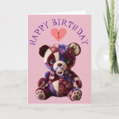 Carte Doux ours en patchwork câlin (Devant)