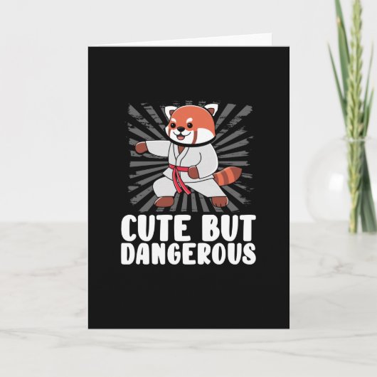 Carte Doux panda de karaté rouge (Devant)