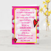 Carte Doux Poème Charmant Fête des Mères (Fleur jaune)