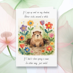 Carte Doux poème de jour de la marmotte