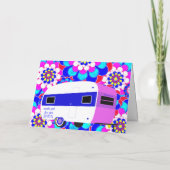 Carte Doux Vintage Camper Fleurs mod Joyeux Valentin (Dos)
