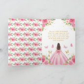 Carte Douze ans, rose, princesse, brunette (Intérieur)