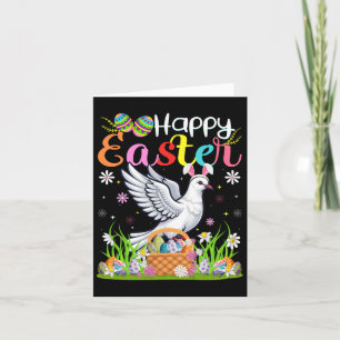 Carte Dove Bird Joyeux OEufs de Pâques Chasse Bunny Ear