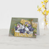 Carte Dove et panier d'anniversaire Vintage (Fleur jaune)