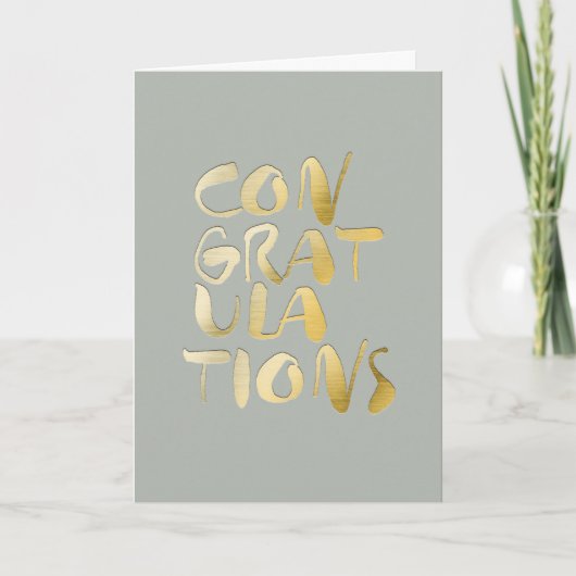 Carte Dove Grey Gold Lettering Félicitations (Devant)