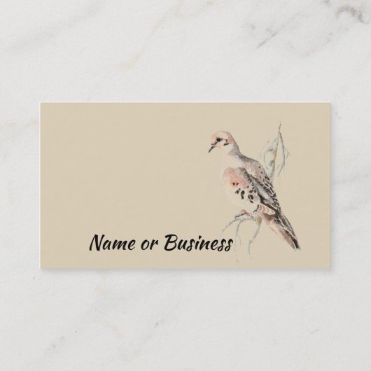 Carte Dove/Turtle Dove en deuil pour Customiser (Dos)