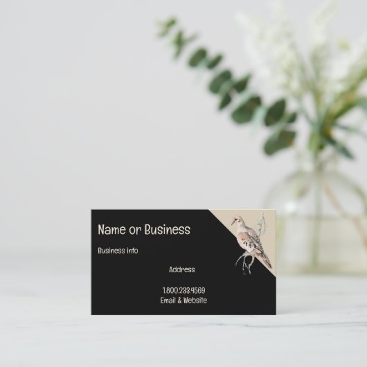 Carte Dove/Turtle Dove en deuil pour Customiser (Debout devant)