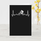 Carte Downhill Heartbeat Mountain Biker Drôle cadeau (Fleur jaune)