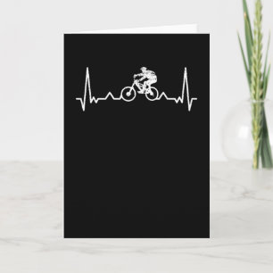 Carte Downhill Heartbeat Mountain Biker Drôle cadeau