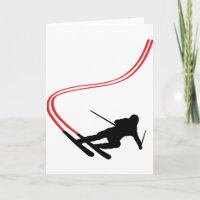 downhill ski skiing red track