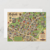 Carte d'Oxford, Angleterre (Chemins de fer britann (Devant / Derrière)