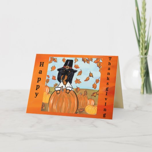 Carte Doxie de Thanksgiving (Devant)