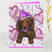 CARTE DOXIE ROUX AUX CHEVEUX LONGS (Fleur jaune)