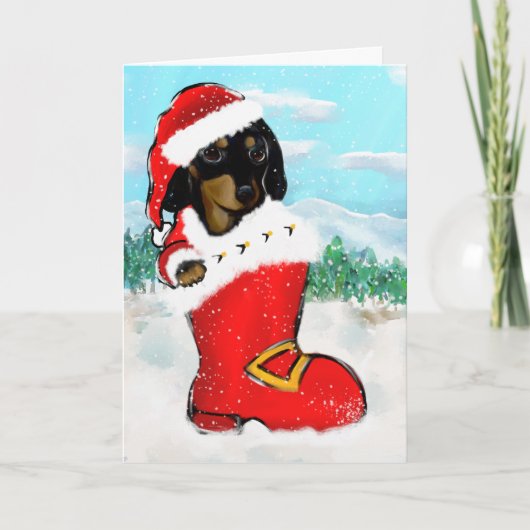 Carte Doxie Santa (Devant)
