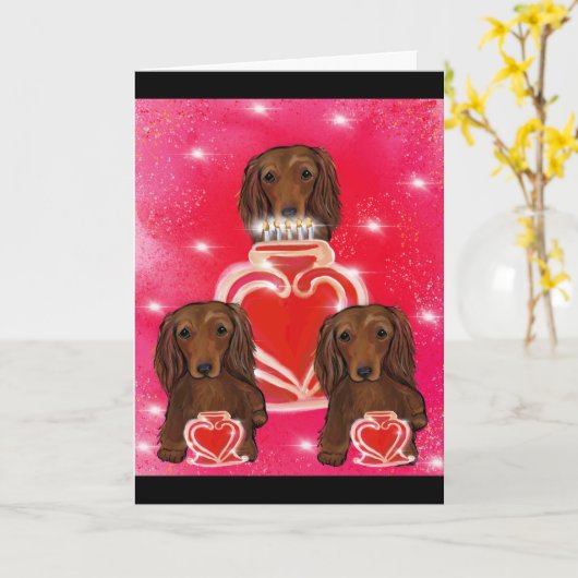 Carte Doxies Roux à Poil Long (Fleur jaune)