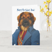 Carte DR066 leonberger, joyeux anniversaire, papa ! (Fleur jaune)