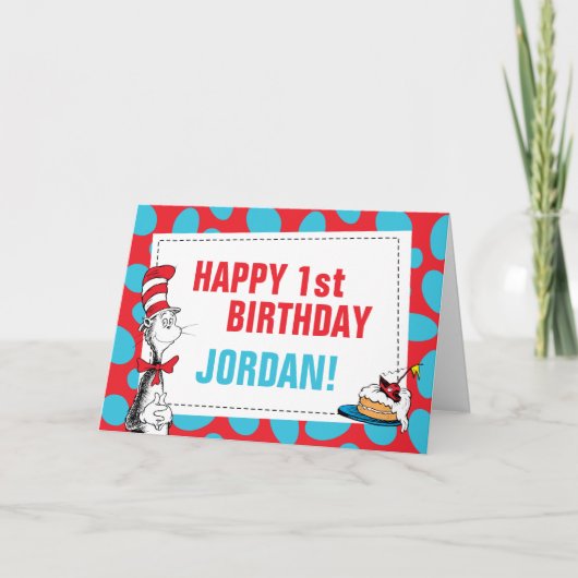 Carte Dr. Seuss | Chat Chapeauté Anniversaire (Devant)