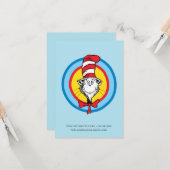 Carte Dr. Seuss | Graphisme de tête de Chat dans le Chap (Devant/Arrière en situation)