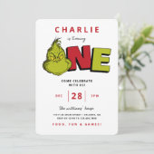Carte Dr Seuss | Grinch 1er anniversaire (Debout devant)