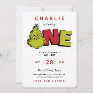 Carte Dr Seuss   Grinch 1er anniversaire