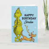 Carte Dr. Seuss | Grinch Anniversaire d'hiver (Devant)