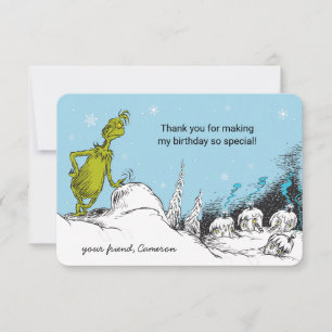 Carte Dr. Seuss   Grinch Anniversaire d'hiver Merci